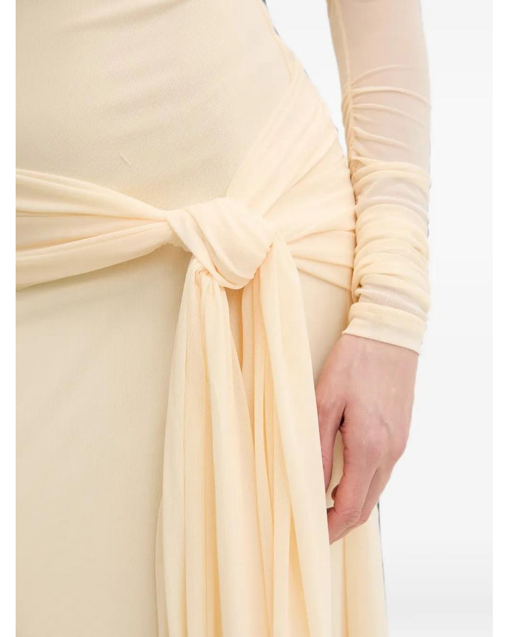 Bardot Natural Selina Off-Shoulder Ruched-Detail Maxi Dress