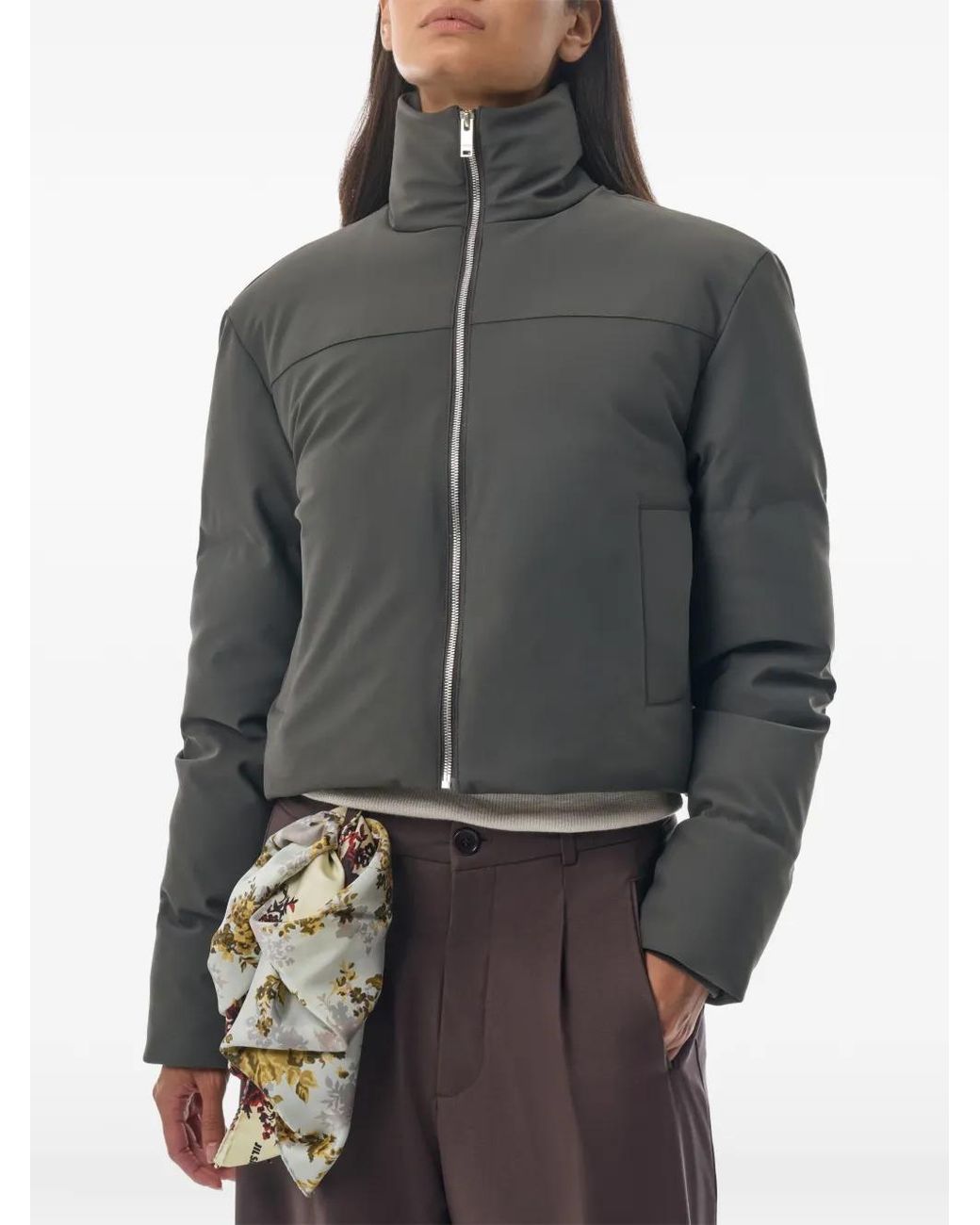 MEGUSTA Blue Doudoune Crop Imperméable