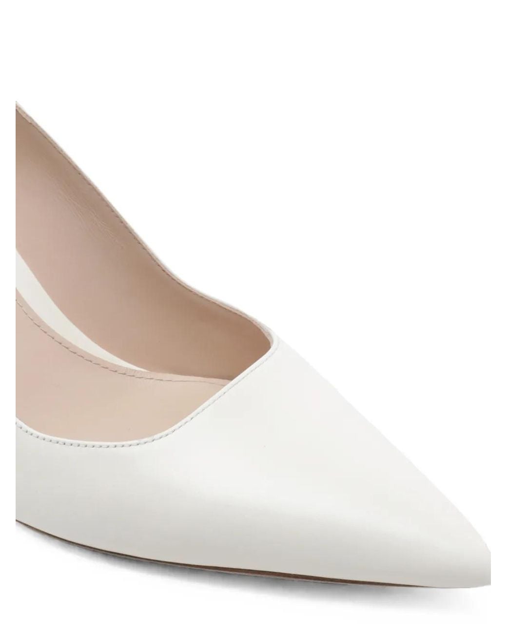 Stuart Weitzman White Stuart Power Pointed-Toe Pumps