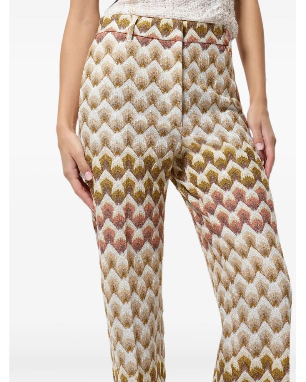 Missoni Natural Pantalon Ample À Motif De Chevrons