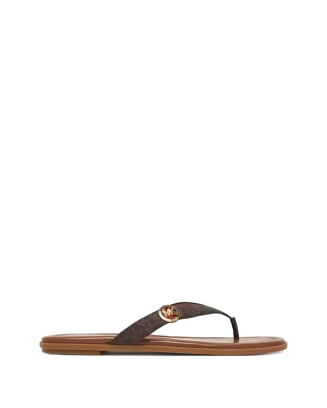 Michael Kors Brown Logo Thong Sandals