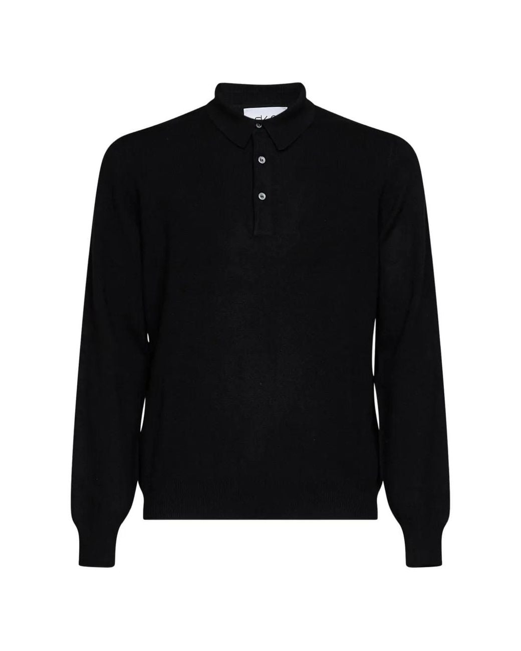 D4.0 Black Long-Sleeve Polo Shirt for men