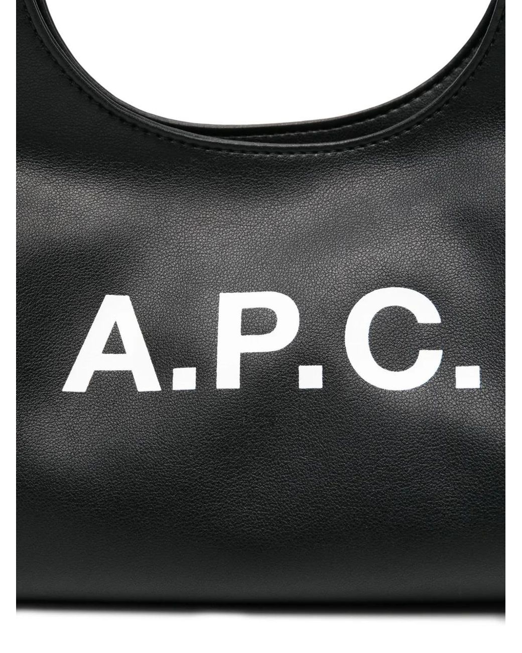A.P.C. Black Logo-Print Tote Bag