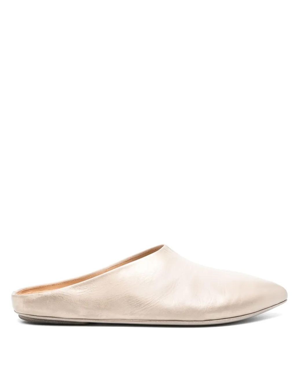Marsèll White Sfoglia Metallic Leather Mules