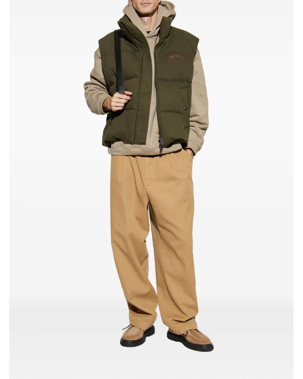 DSquared² Green Quilted Vest for men