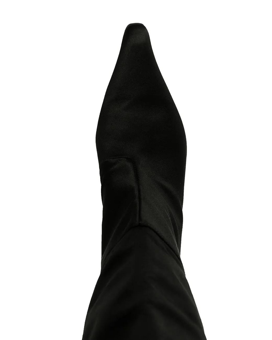 Alexander Wang Black Viola Feather-Trim Satin Boots