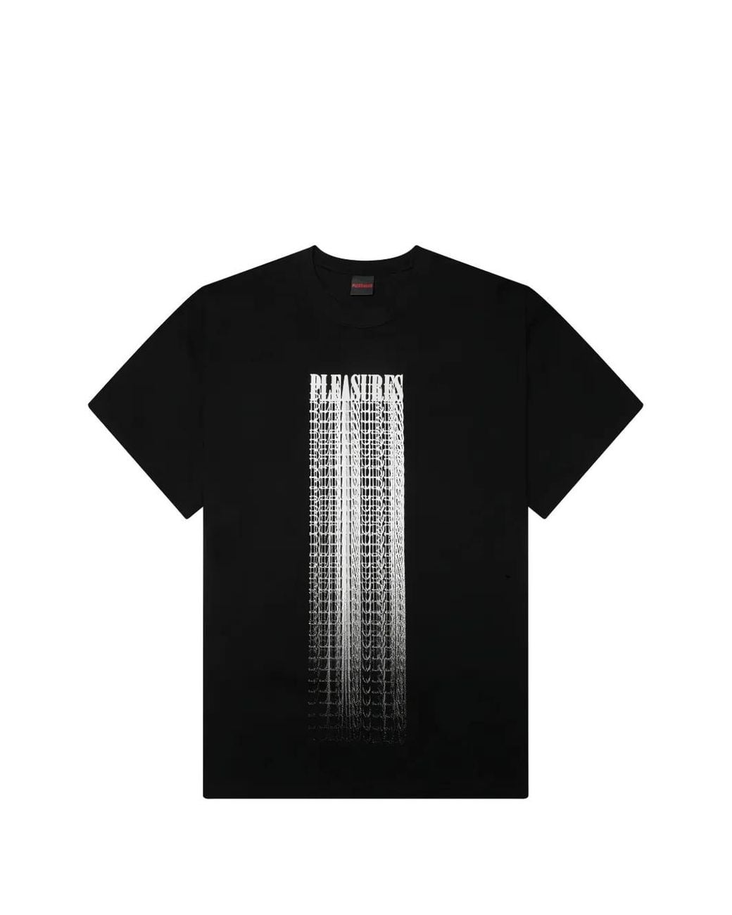 Pleasures Black Blurred Logo-Print T-Shirt for men