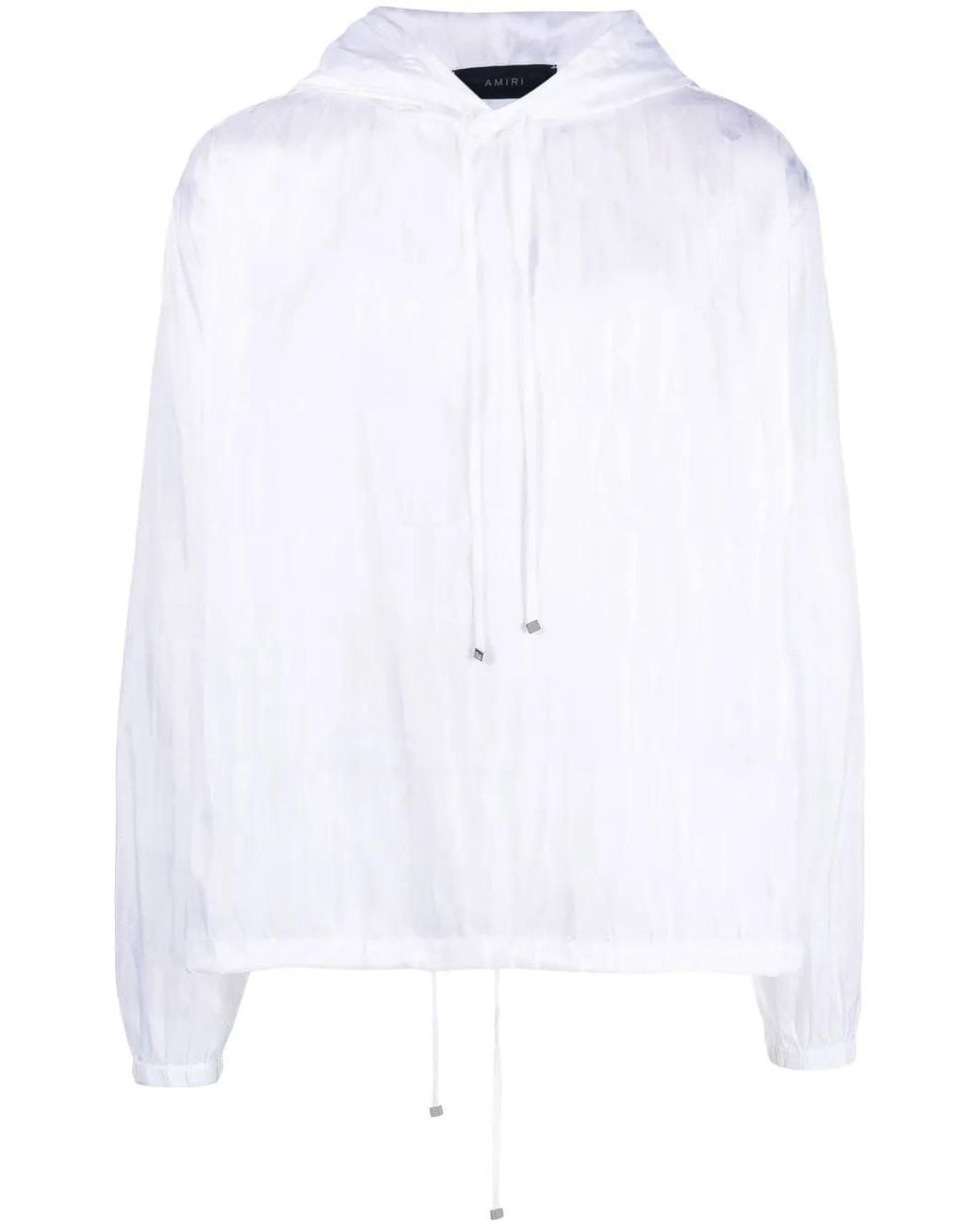 Amiri White All-Over Logo Print Hoodie for men