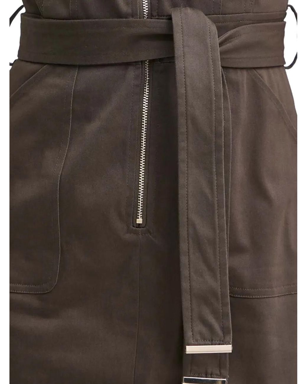 Morgan Brown Belted V-Neck Mini Dress