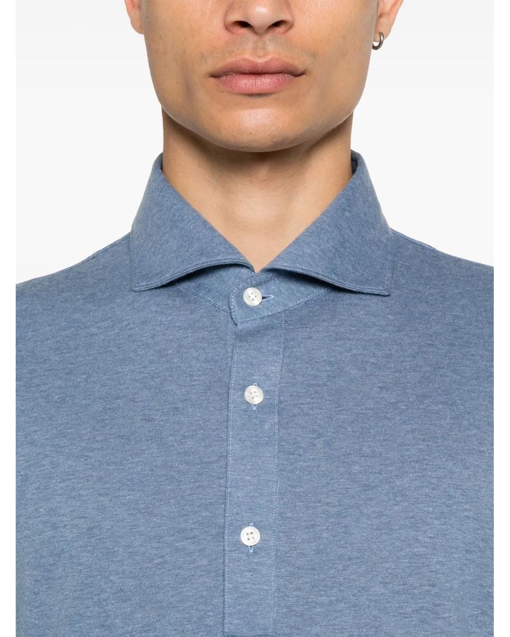 Polo Con Efecto De Melange Orian de hombre de color Blue