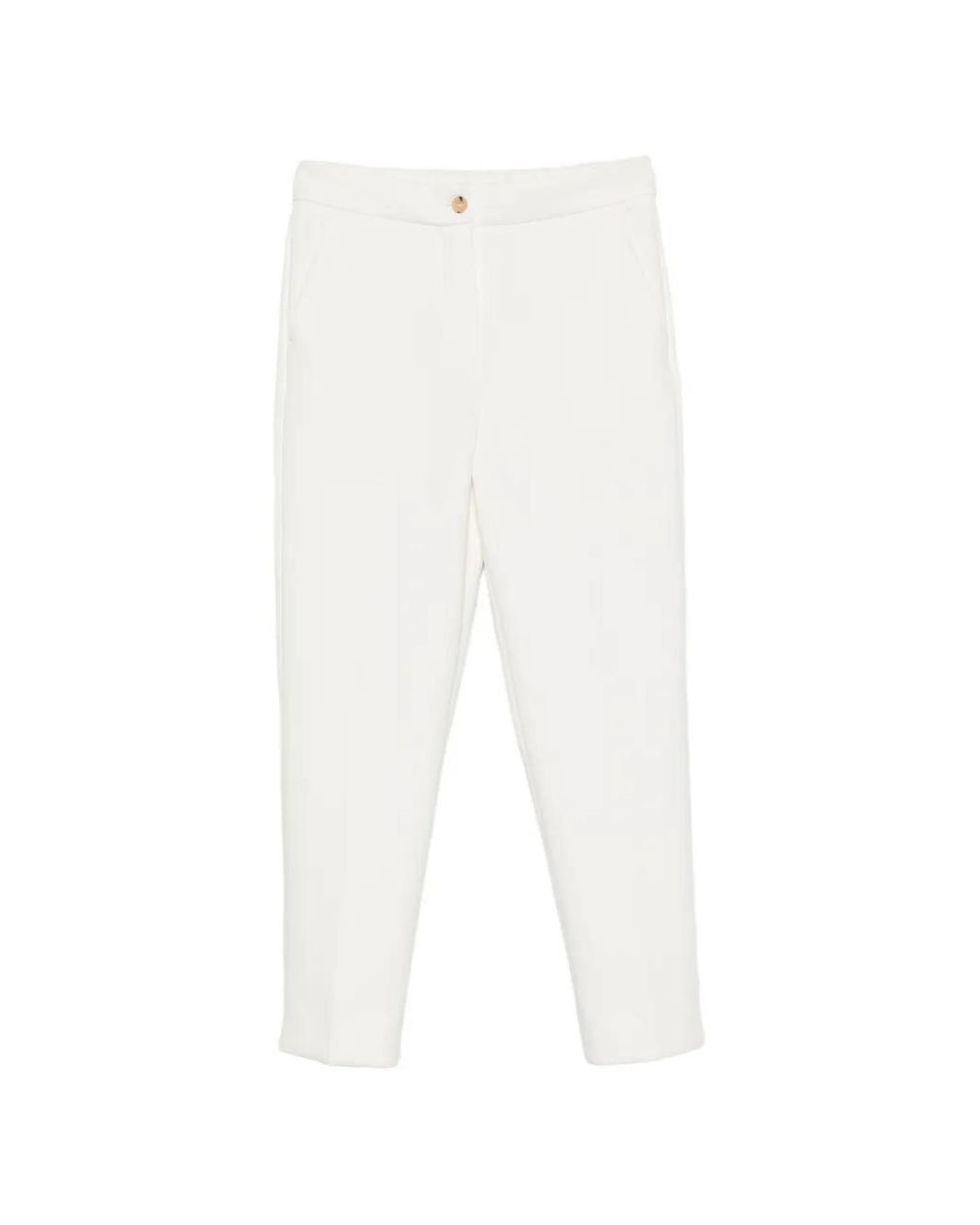 Max Mara White Feroce Split-Hem Tapered-Leg Trousers
