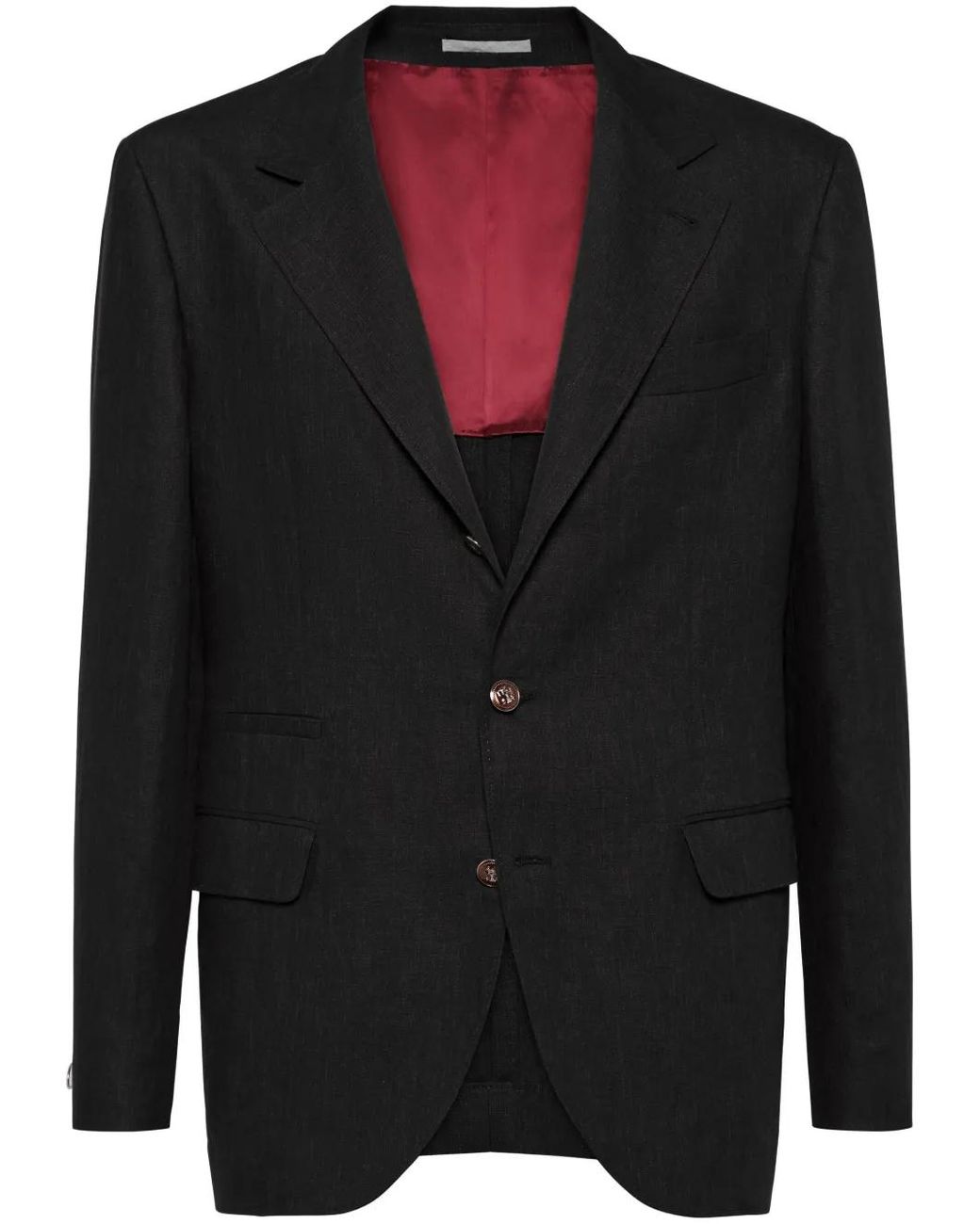 Brunello Cucinelli Black Linen Blazer for men