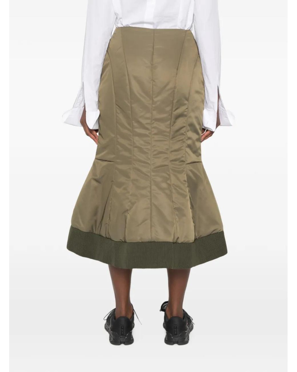 Simone Rocha Green Jupe Mi-Longue Matelassée