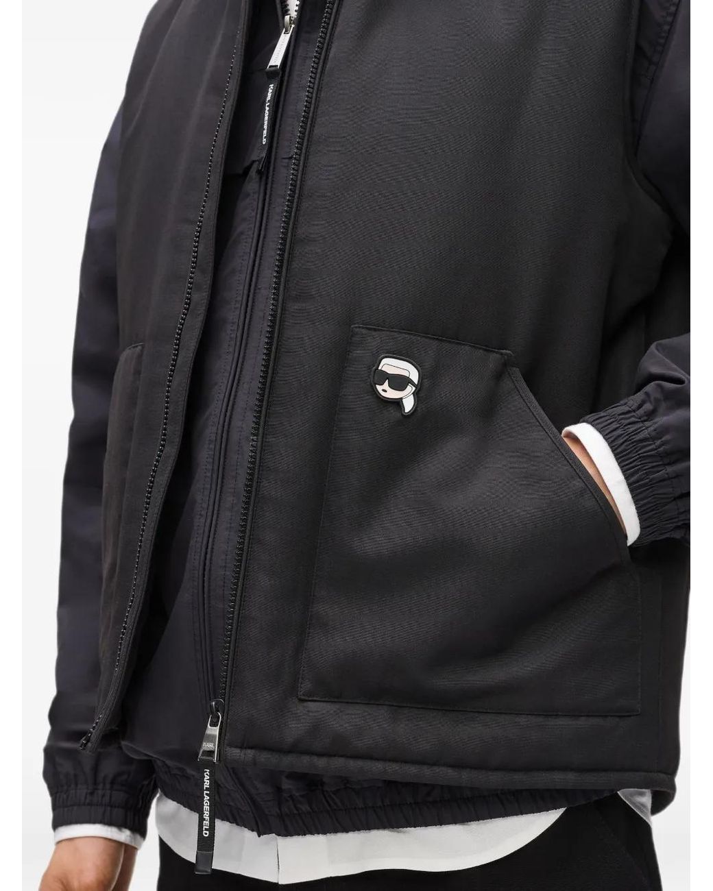 Karl Lagerfeld Black Ikon Padded Gilet for men