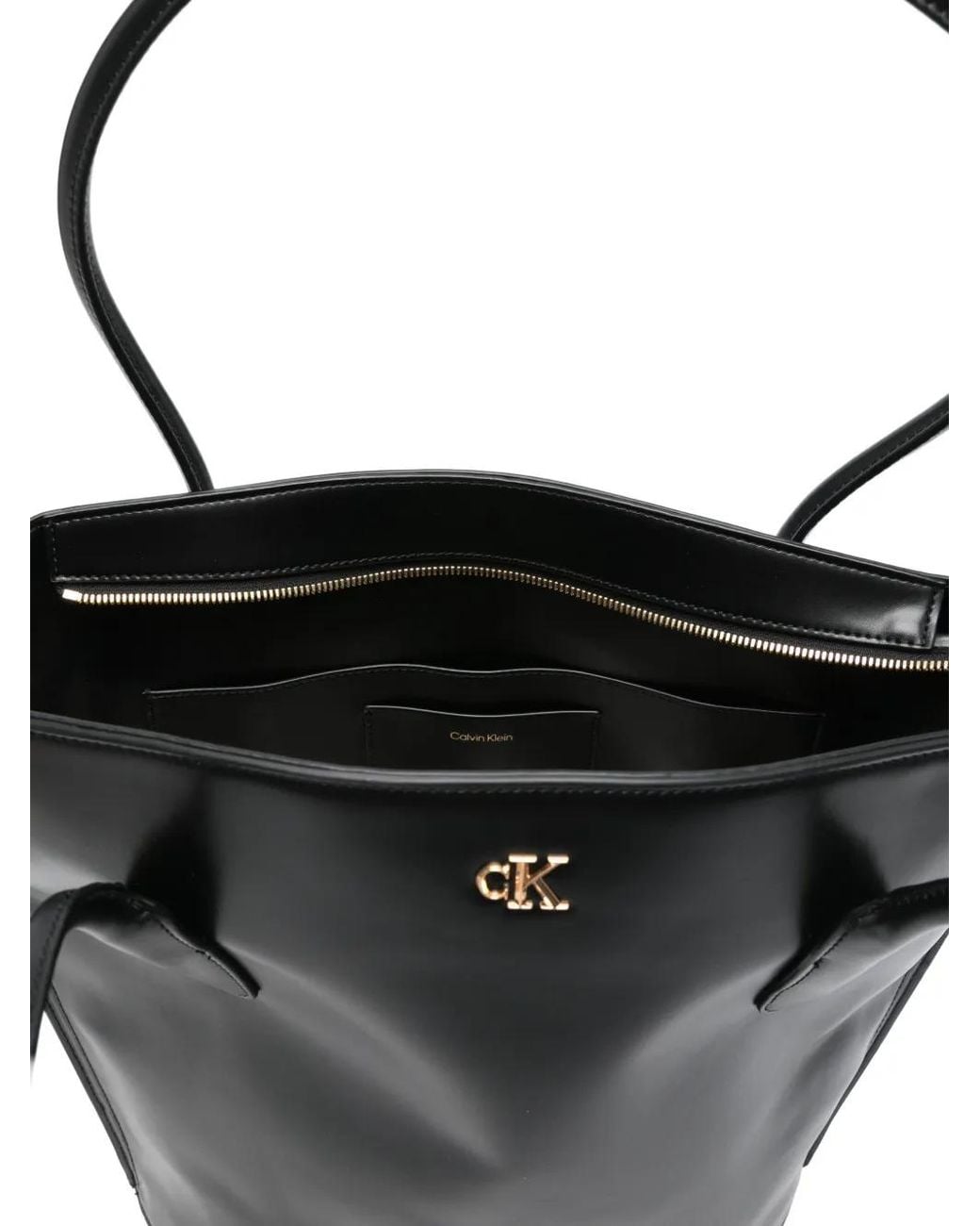 Calvin Klein Black Medium Logo-Detail Tote Bag