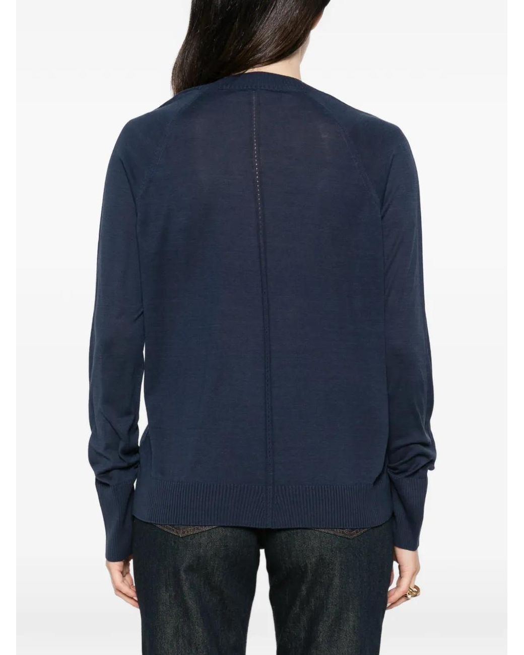 Joseph Blue Gallow V-Neck Long-Sleeves T-Shirt
