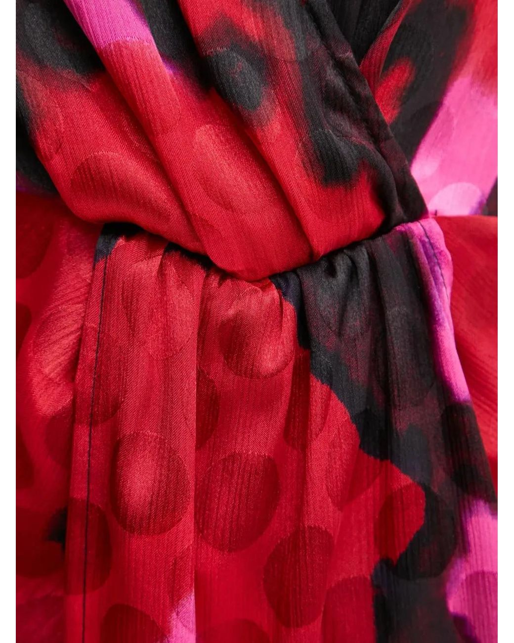 Morgan Red Ryse Patterned Wrap Mini Dress