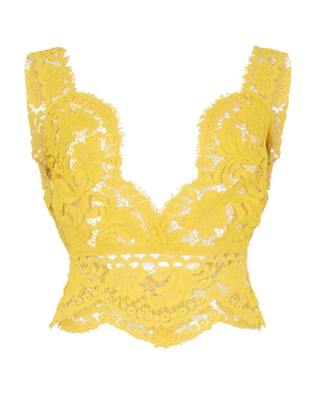 DSquared² Yellow Sophie Lace Top