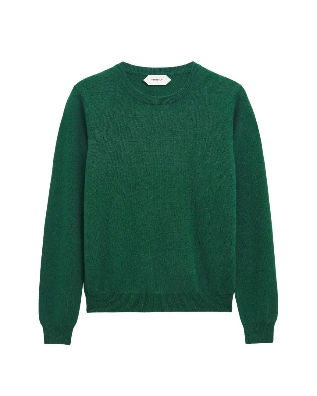 Pringle of Scotland Green Crew-Neck Cashmere Sweater