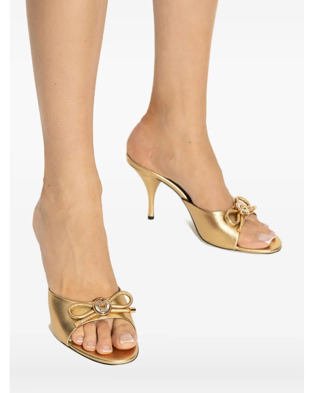 Versace Metallic Heeled Mules