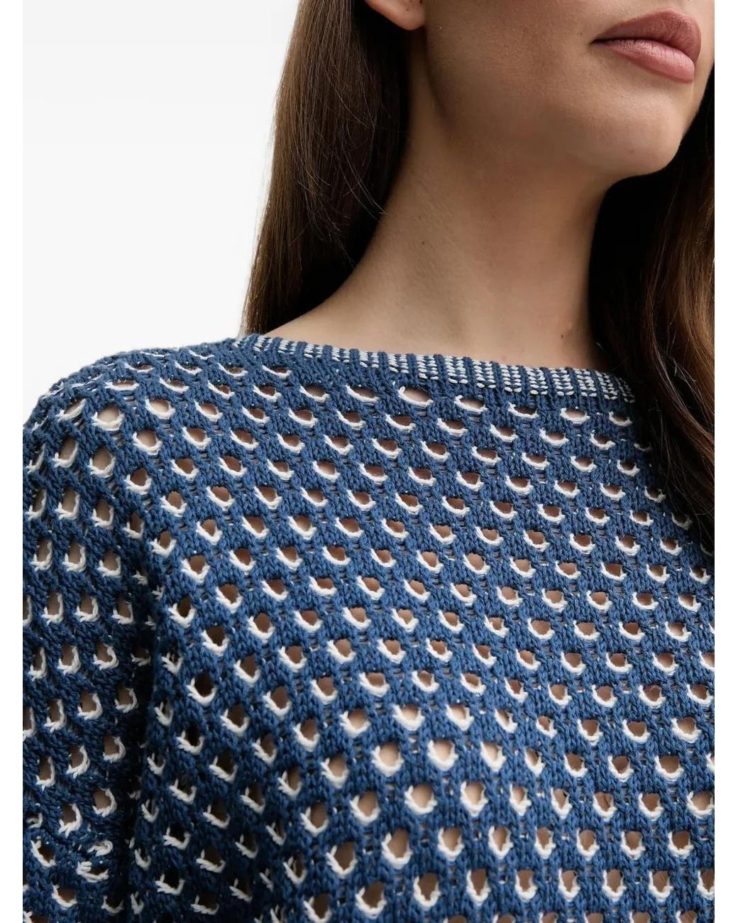 Benetton Blue Openwork Knitwear