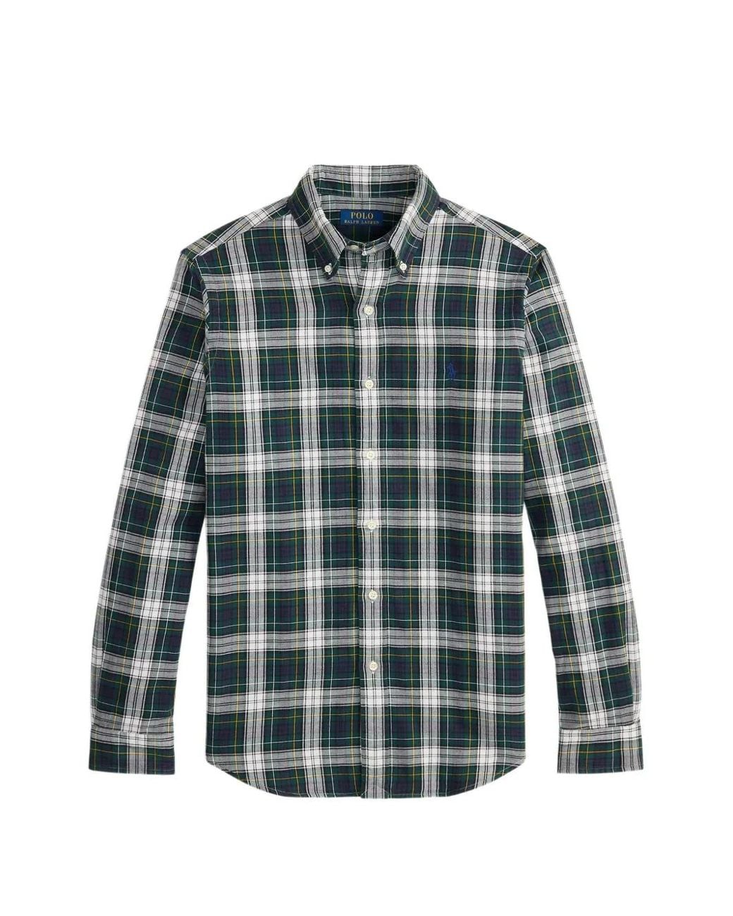 Polo Ralph Lauren Blue Oxford Tartan Button-Down Shirt for men