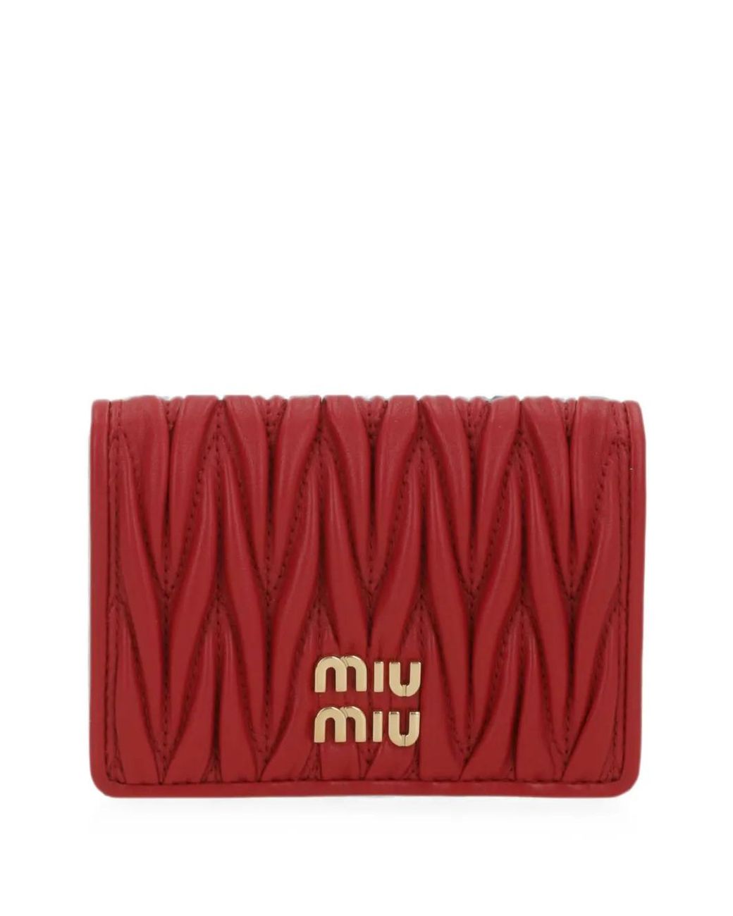 Miu Miu Red Matelassé Leather Wallet