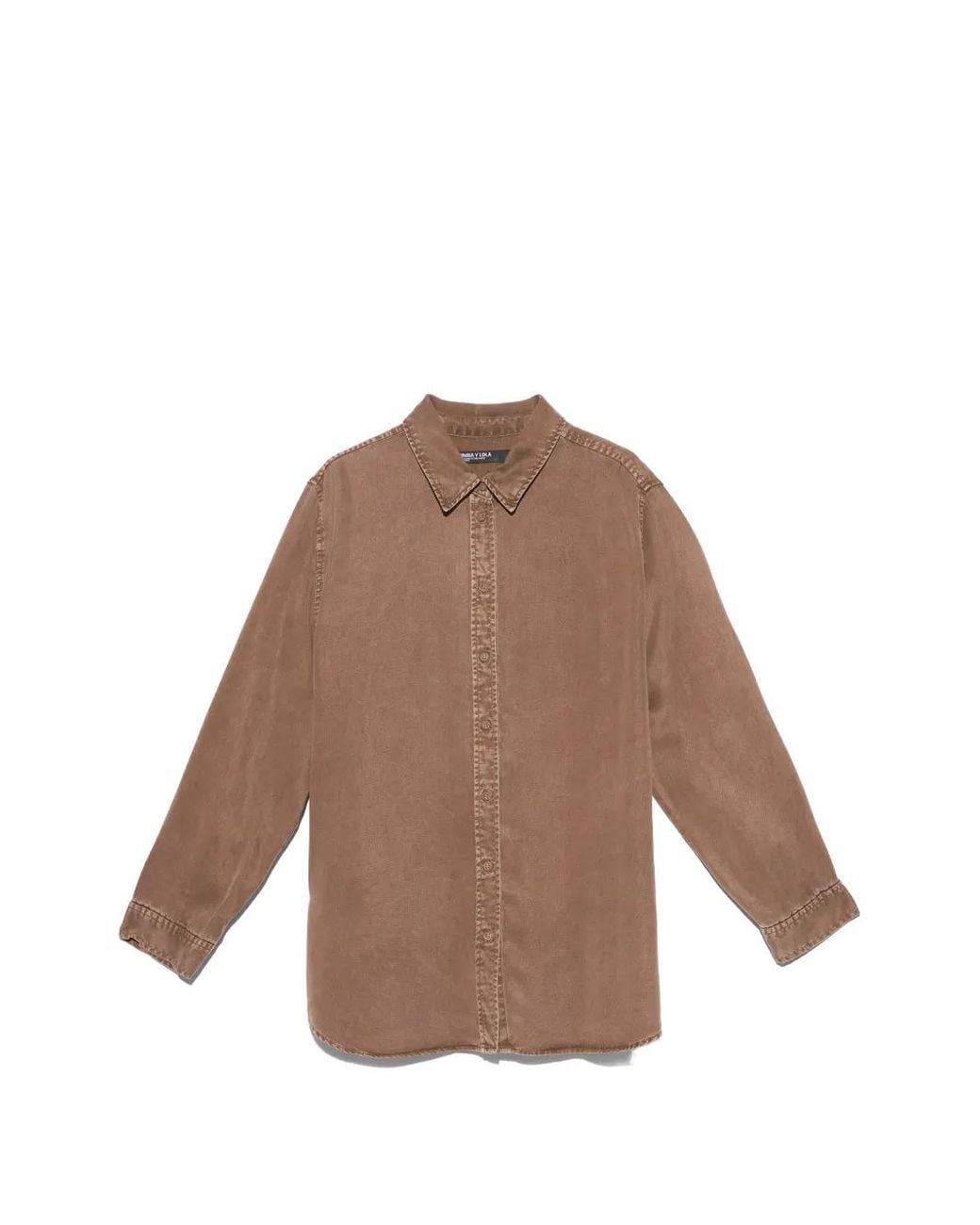 Bimba Y Lola Brown Washed- Straight Fluid Shirt