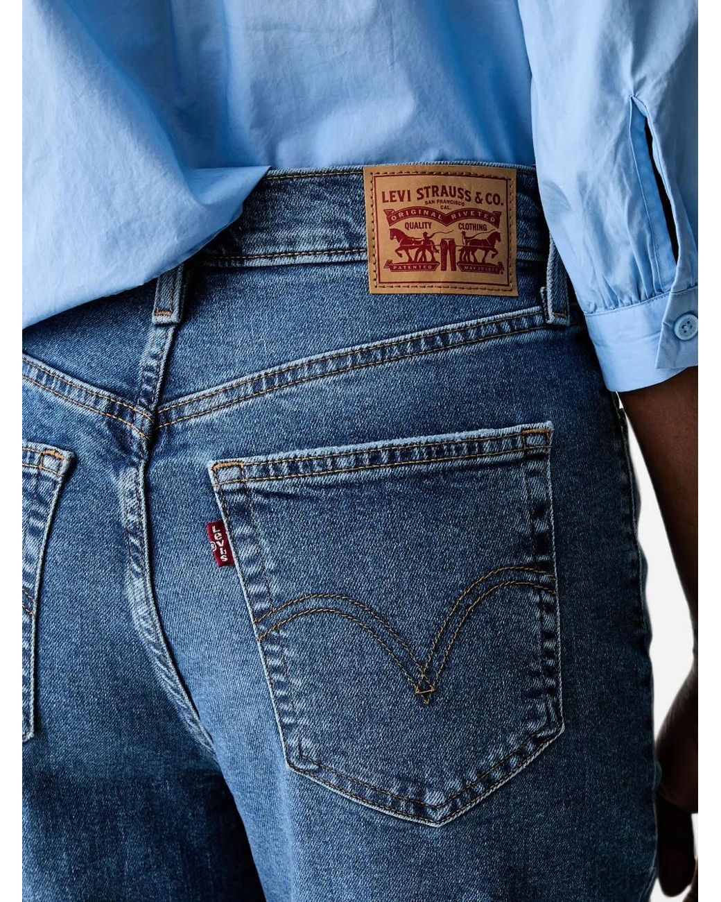 Levi's Blue High-Waisted Cropped Jeans