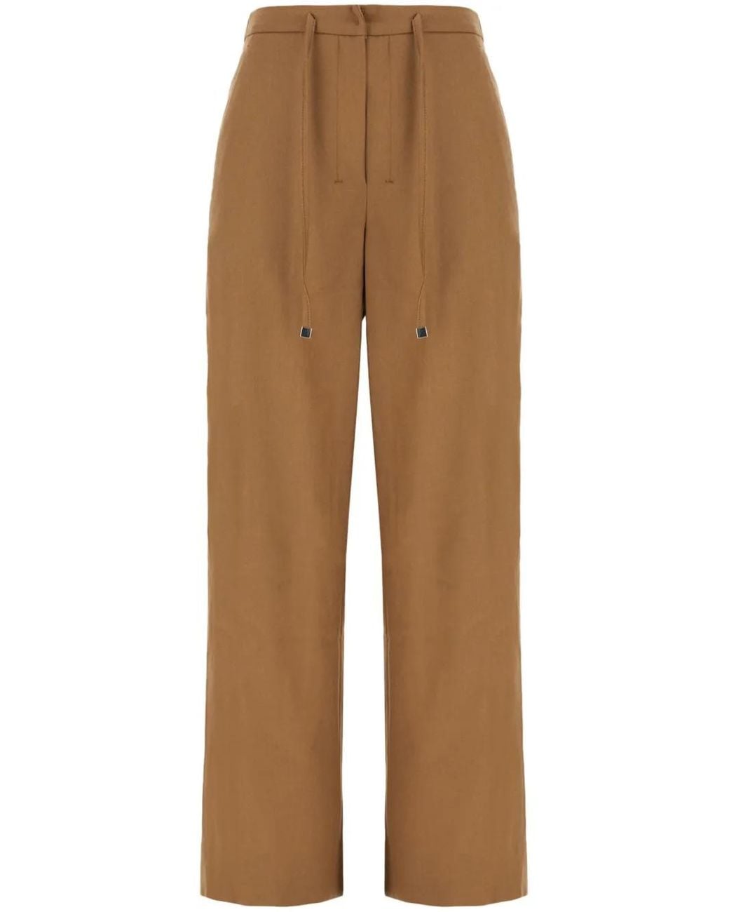 Max Mara Brown Drawstring-Waist Trousers