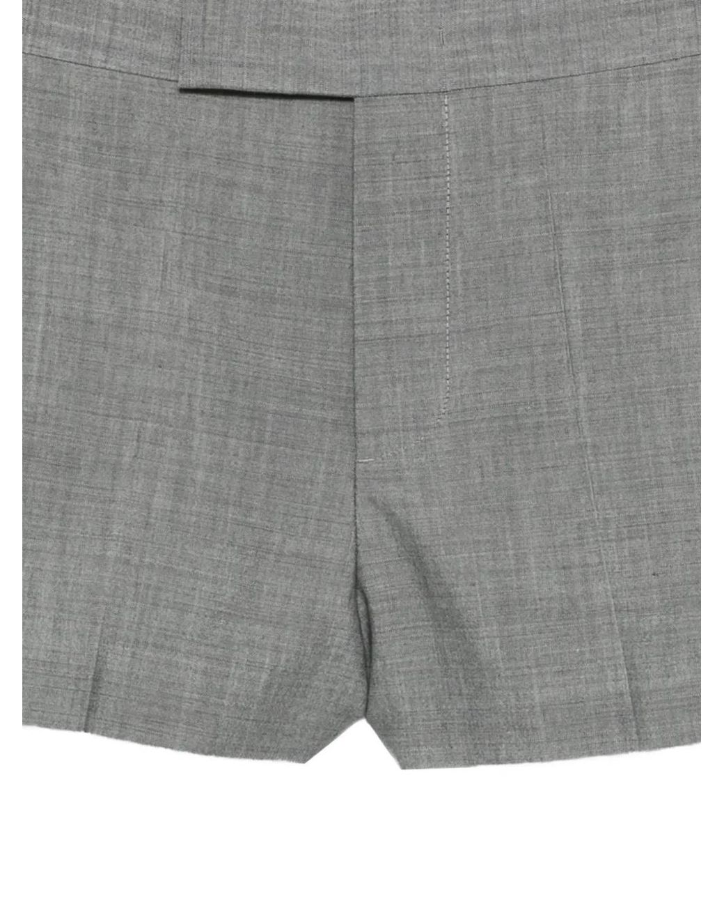 SAPIO Gray Slub-Texture Shorts