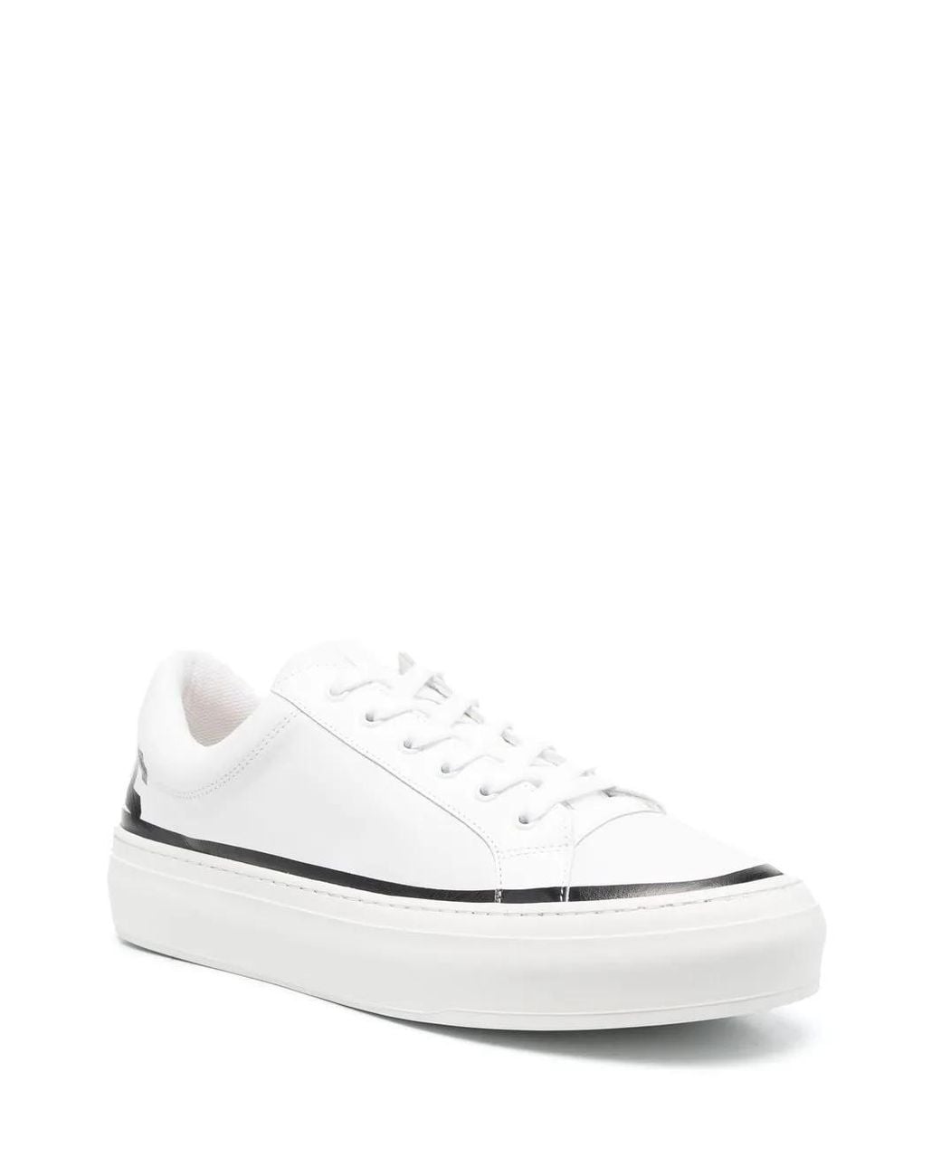 Gcds White Leather Logo Sneakers for men