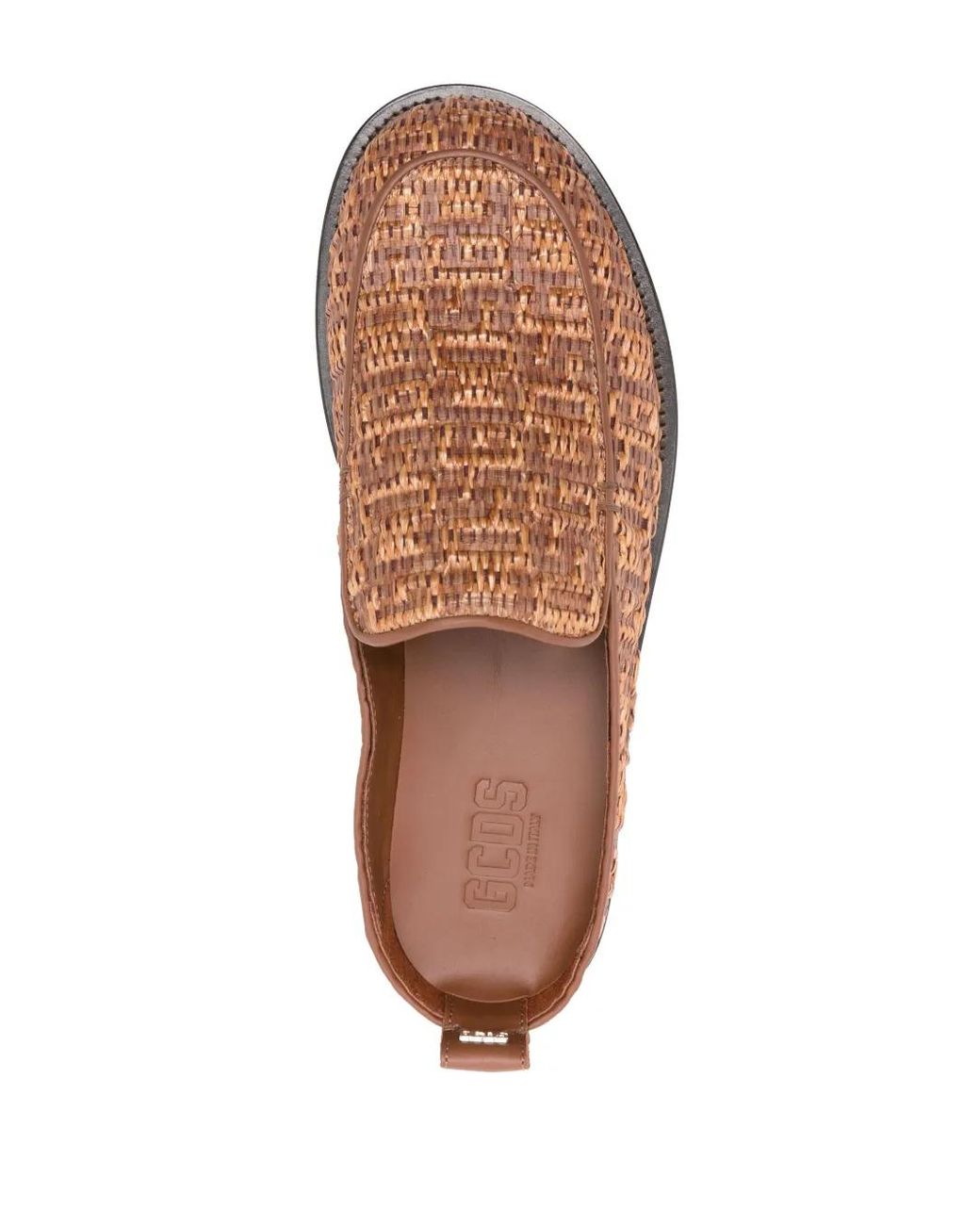 Gcds Brown Raffiabast-Mules Mit Monogramm