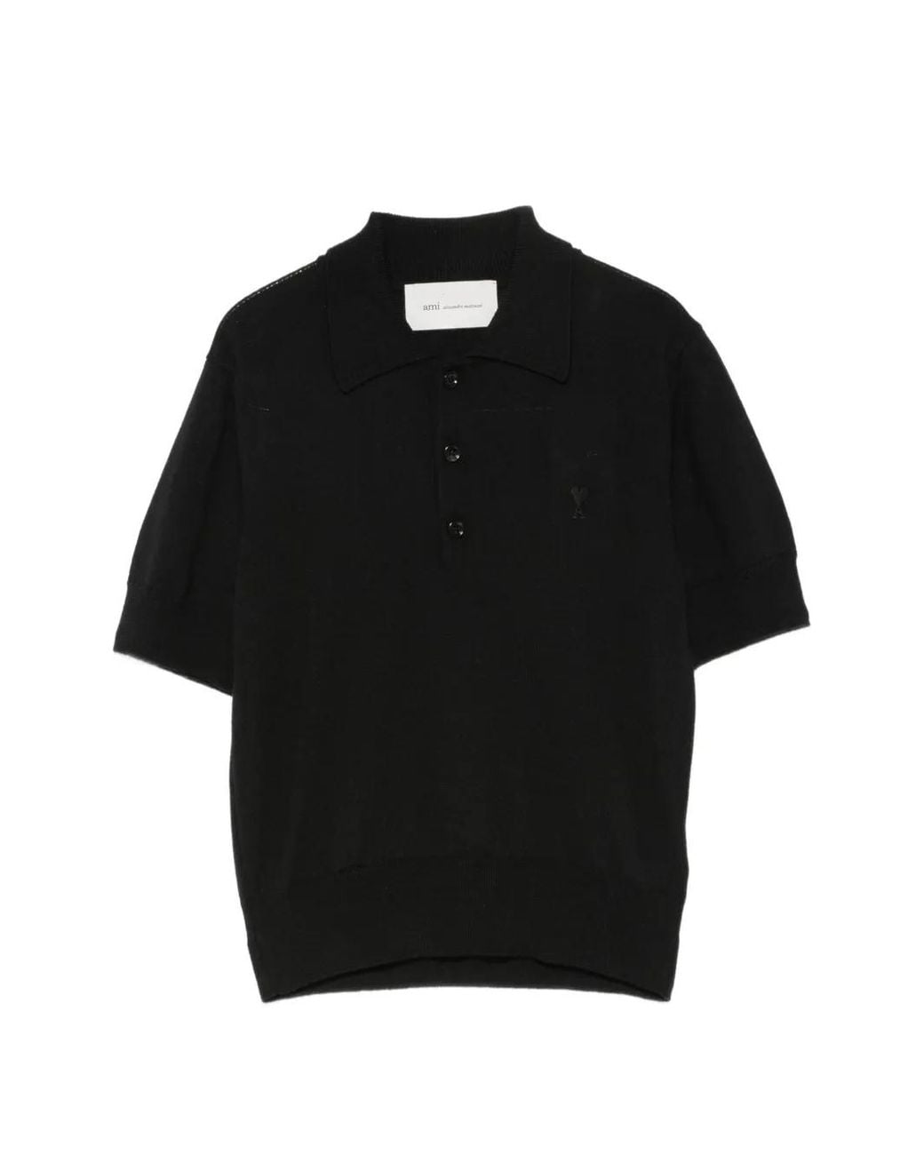 AMI Black Polo Ami De Coeur