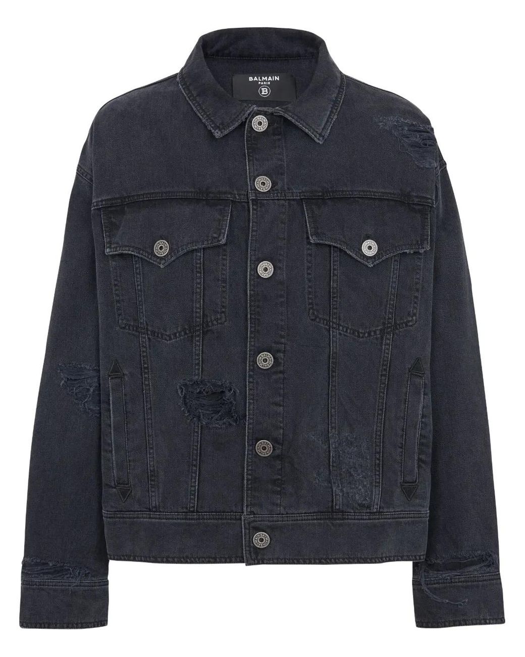 Chaqueta de algodón negro de Balmain de color Black