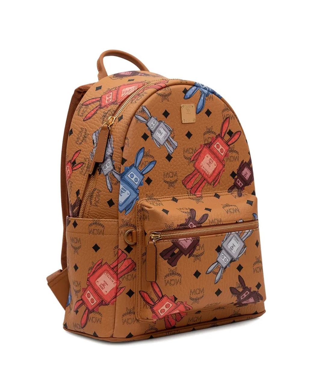 MCM Orange Stark Rabot-Graphic Backpack for men