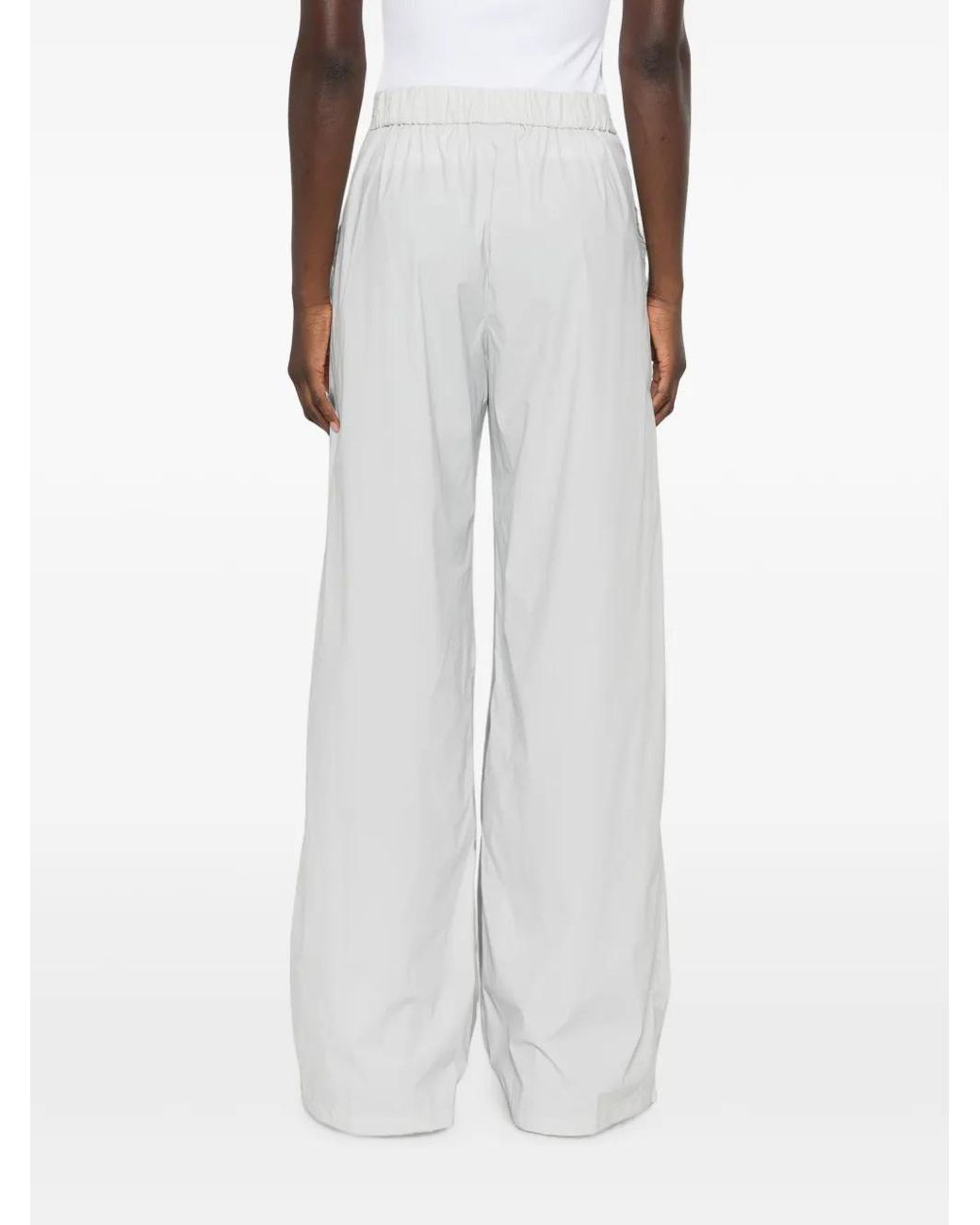 Herno White Elasticated Wide-Leg Trousers