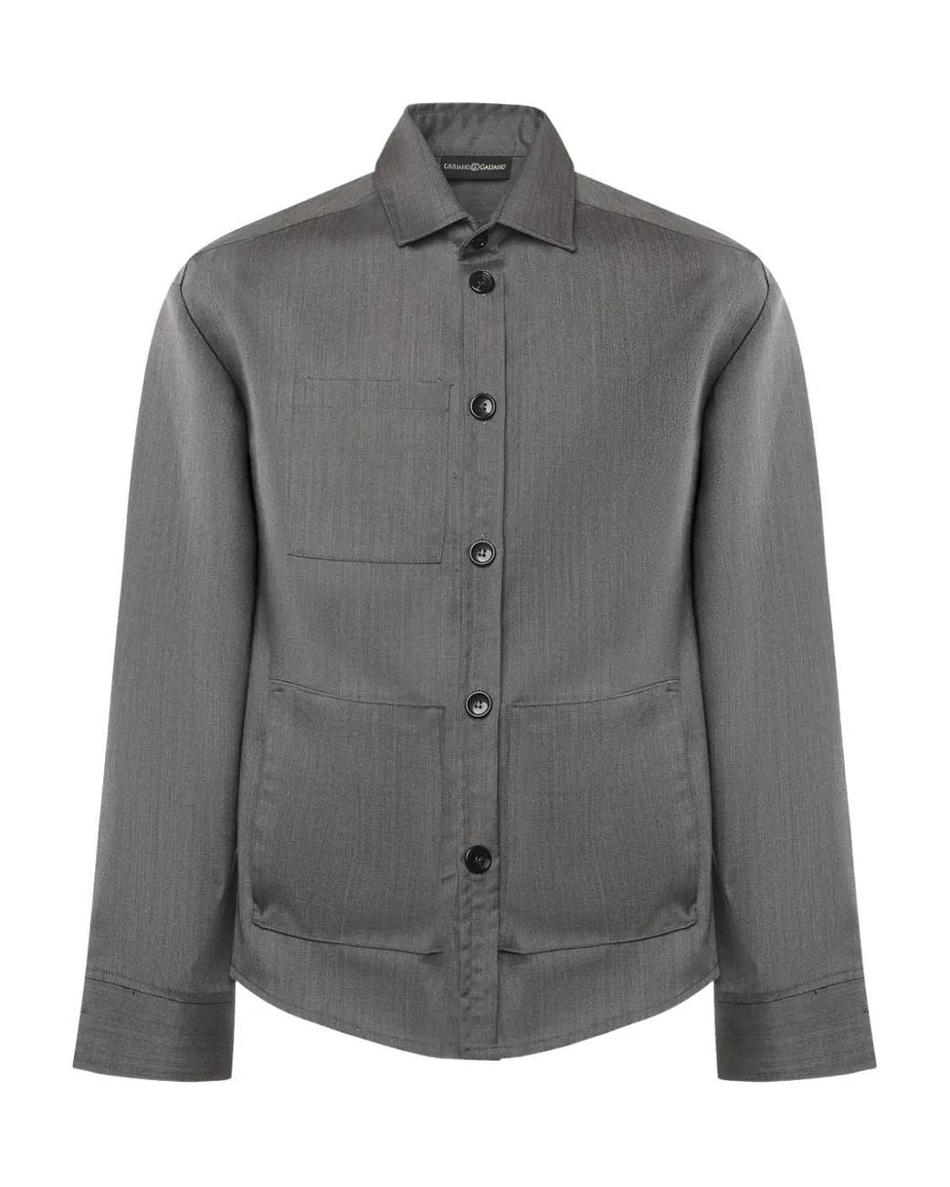 Giuliano Galiano Gray Patch-Pocket Shirt for men