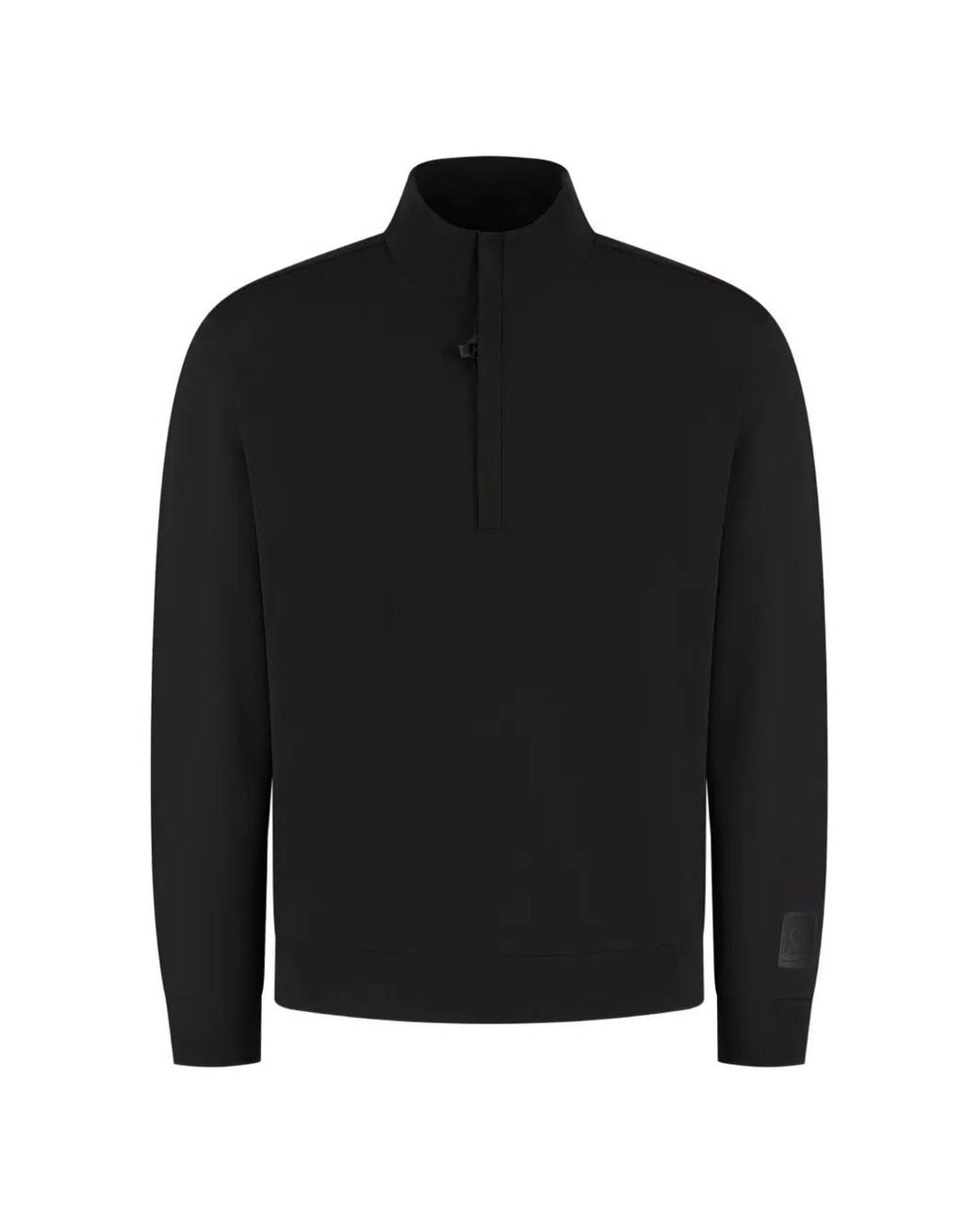 C P Company Black Metropolis Series Quarter-Zip Sweater for men