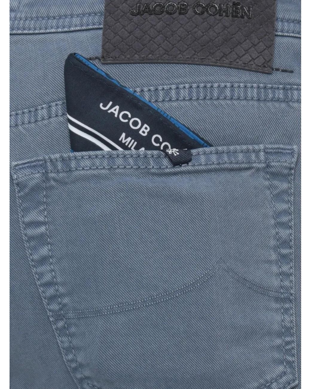 Jacob Cohen Blue Bard Logo-Patch Straight-Leg Trousers for men