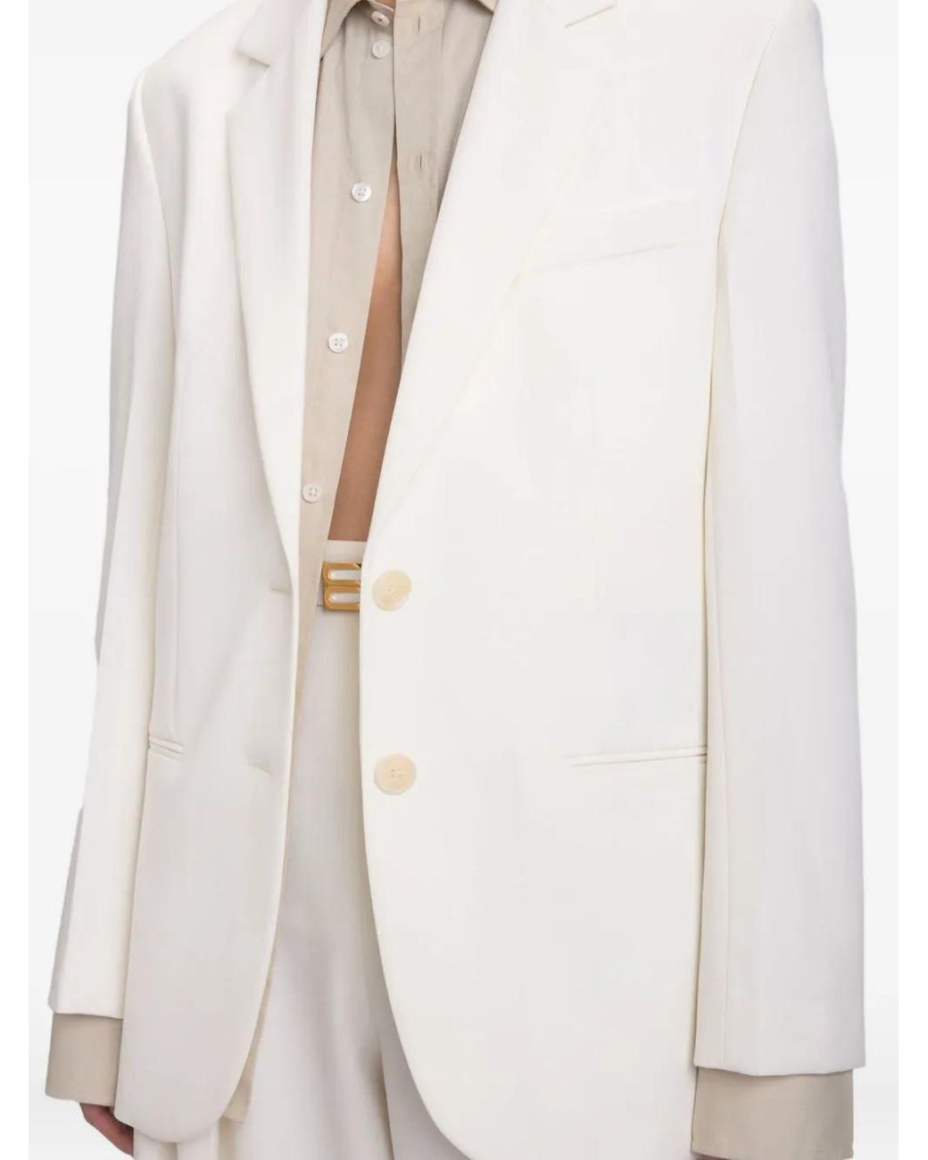 Victoria Beckham White Tailored Wool Jacket