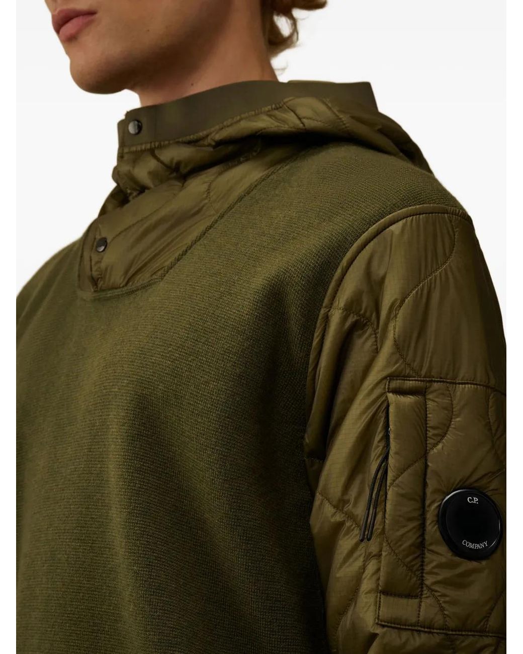 C P Company Green Lens-Detail Hoodie for men