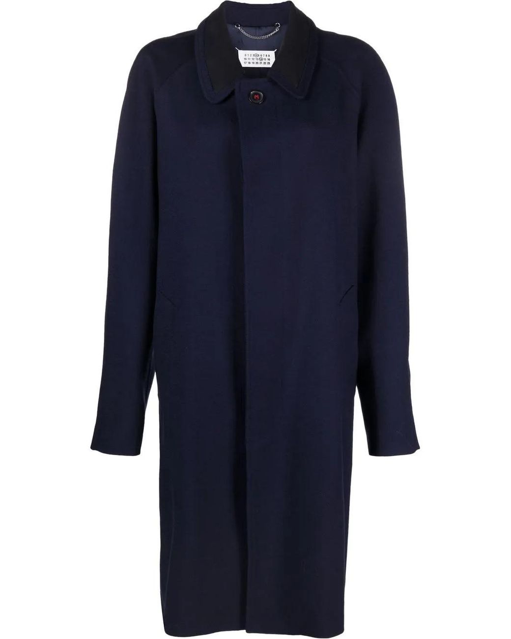 Maison Margiela Blue Single-Breasted Coat