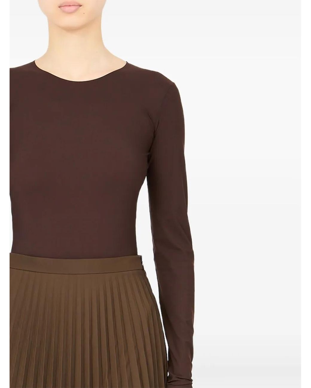 MM6 by Maison Margiela Brown Pleated Skirt