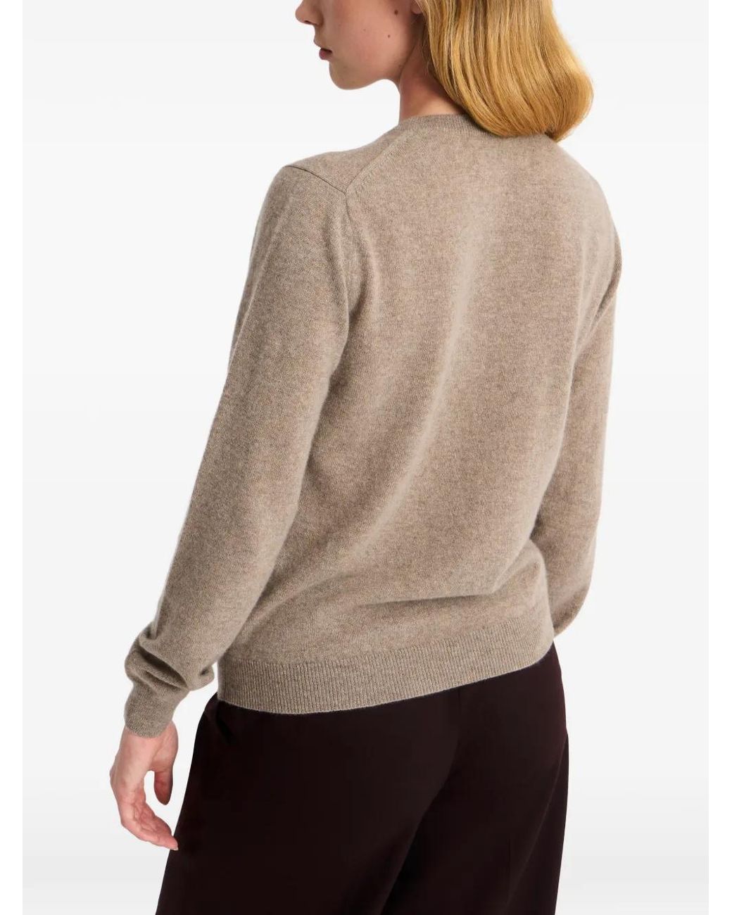 Pringle of Scotland Natural Crewneck Cashmere Sweater
