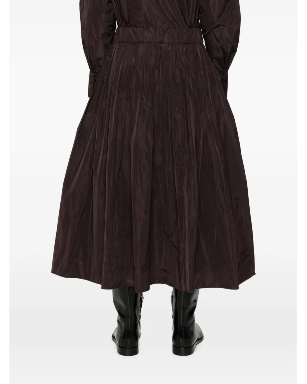 Susanne Bommer Brown Pleated Taffeta Skirt