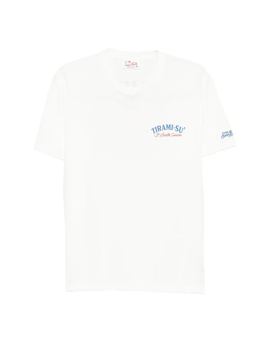 Mc2 Saint Barth White Portland T-Shirt With Nord Sud Ovest Est Print 883 Special Edition for men