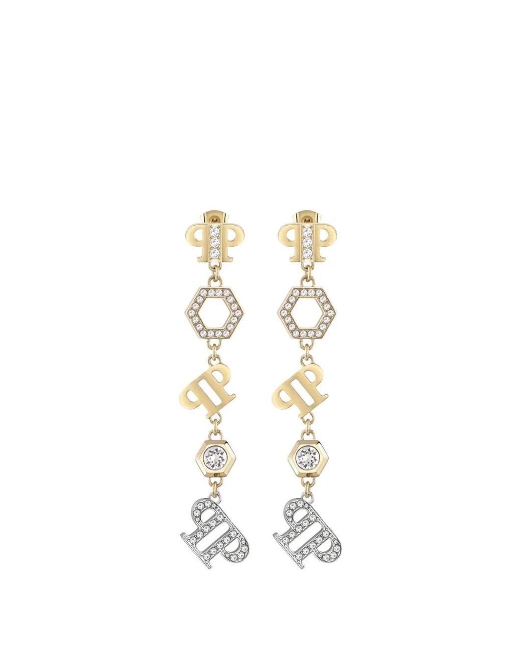 Orecchini Pp Elements Con Cristalli di Philipp Plein in White