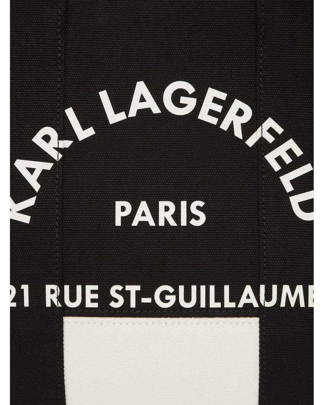 Karl Lagerfeld Black Rue St-Guillaume Canvas Tote Bag