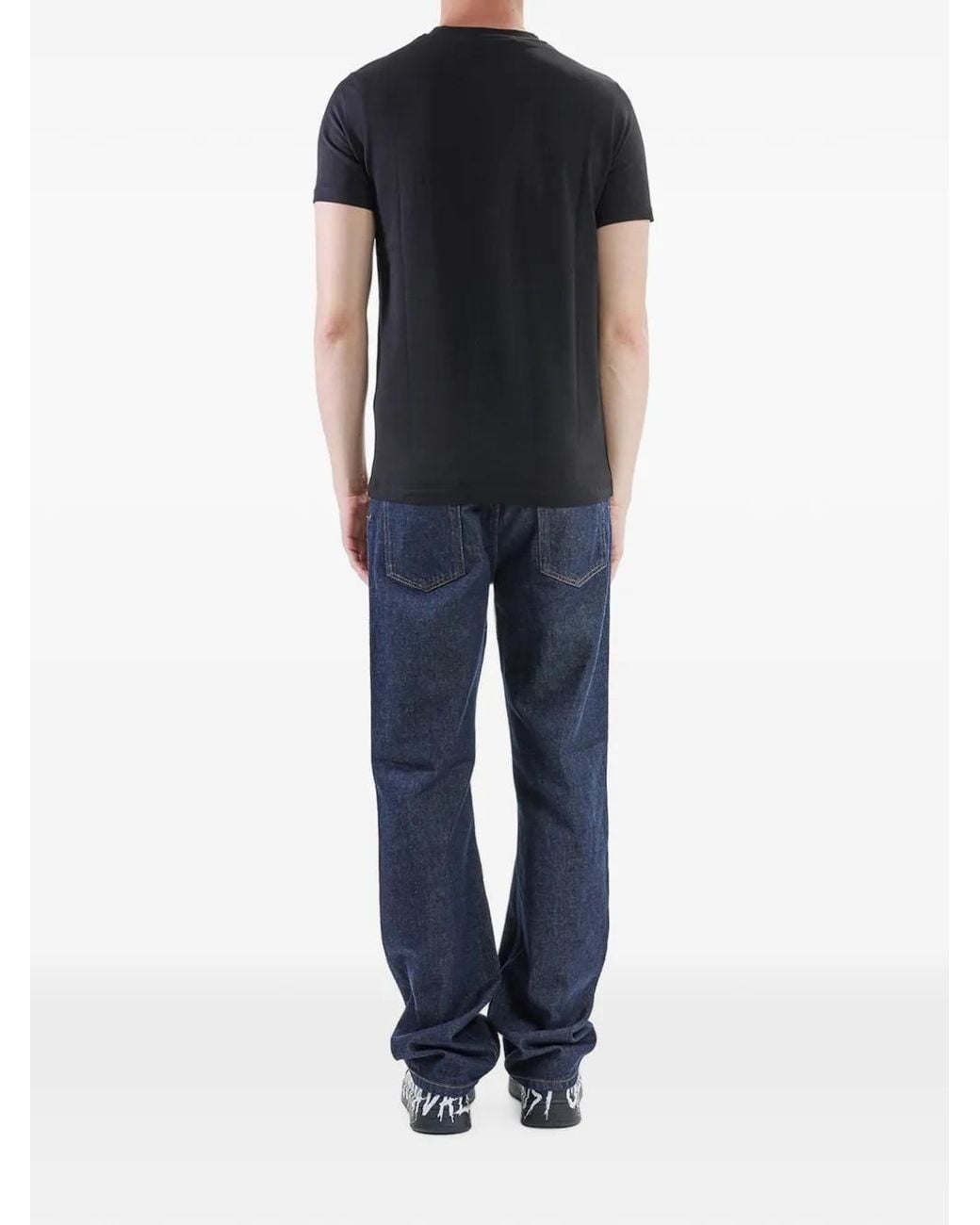 Karl Lagerfeld Black Logo-Print T-Shirt for men